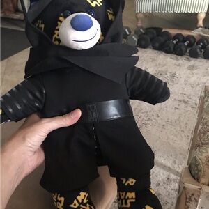 Star Wars Logo Build-A- Bear Teddy Bear Plush Black, Yellow & Blue 17" VGC